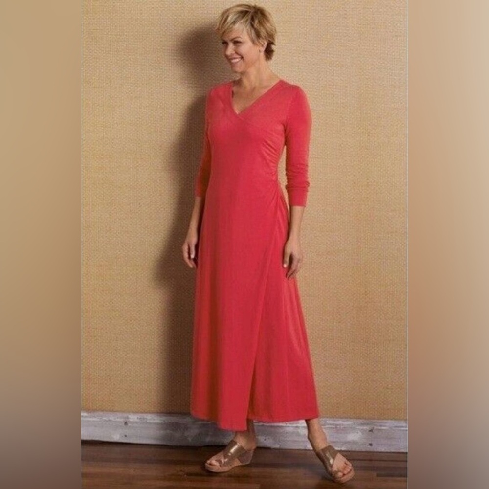 Soft Surroundings Red Wrap Style TALL Dress